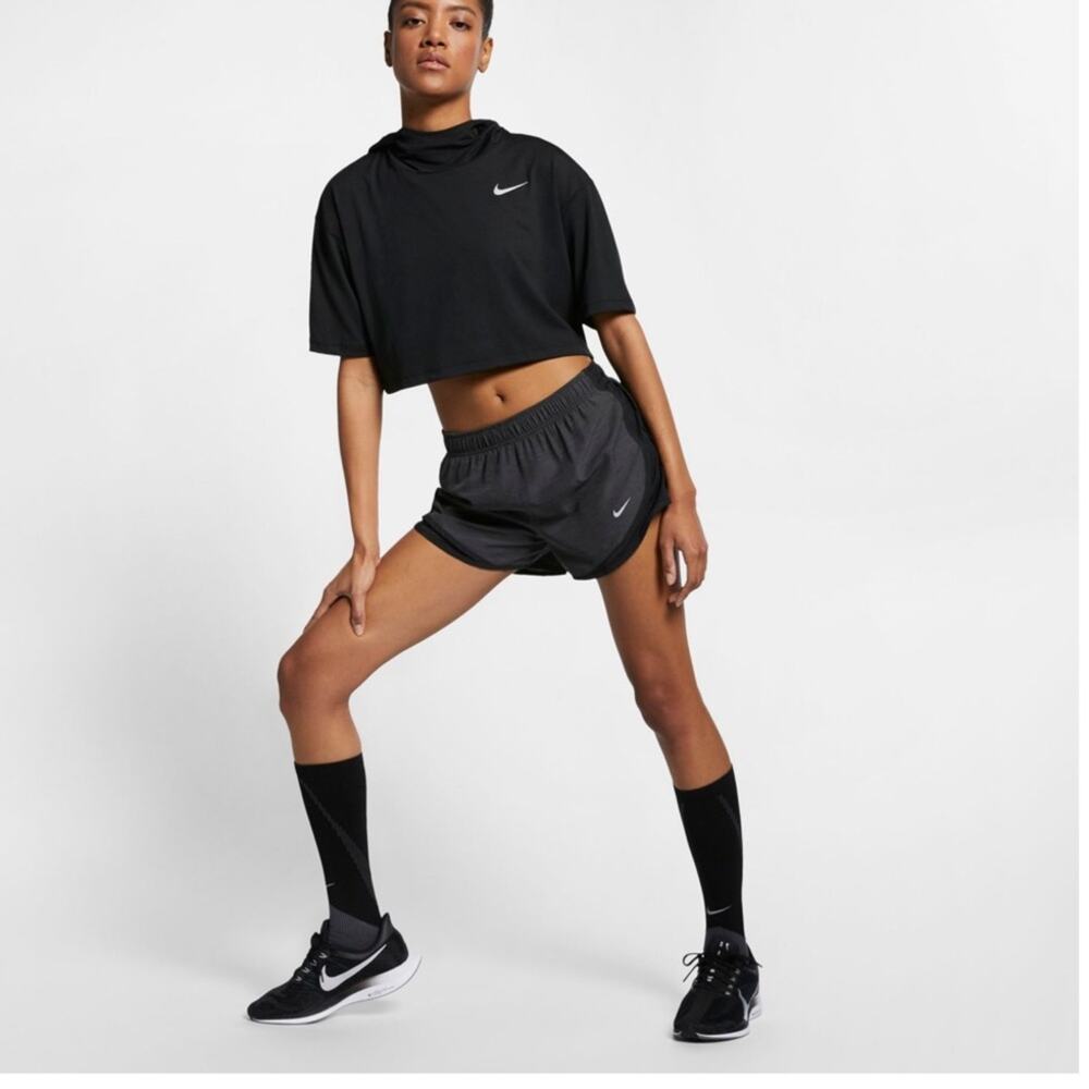 NEW Nike Shorts Tempo Running/Training Dri-Fit Black/Heather Gray Womens Small - Picture 2 of 7